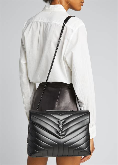 ysl loulou medium matelasse all black|Saint Laurent Medium LouLou Matelassé Leather Shoulder Bag.